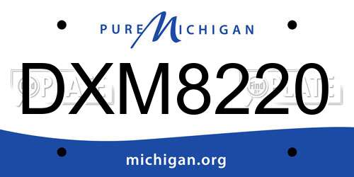 DXM8220 Michigan License Plate