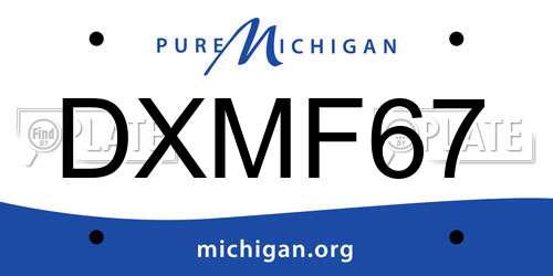 DXMF67 Michigan License Plate