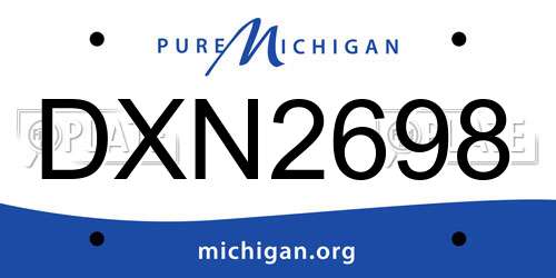 DXN2698 Michigan License Plate