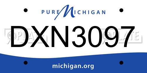 DXN3097 Michigan License Plate