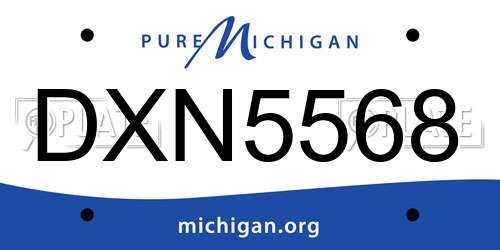 DXN5568 Michigan License Plate