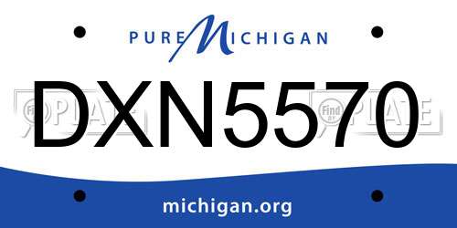 DXN5570 Michigan License Plate