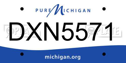 DXN5571 Michigan License Plate
