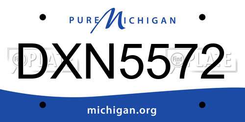 DXN5572 Michigan License Plate
