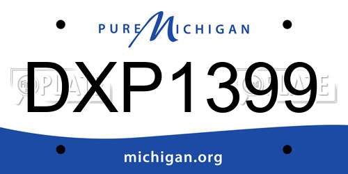 DXP1399 Michigan License Plate