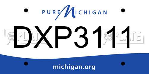 DXP3111 Michigan License Plate