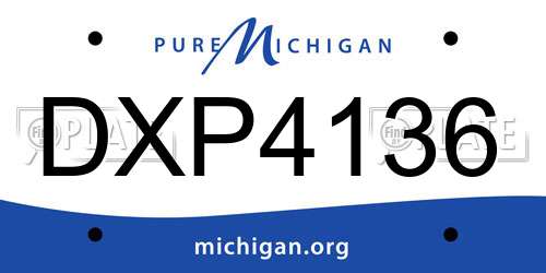 DXP4136 Michigan License Plate