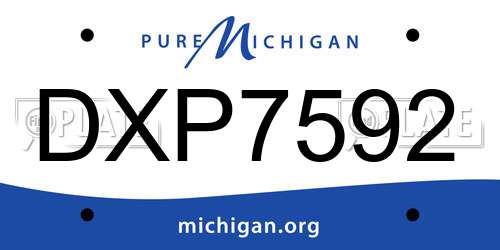 DXP7592 Michigan License Plate
