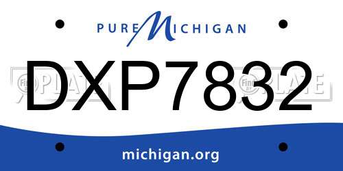 DXP7832 Michigan License Plate