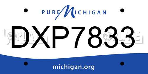 DXP7833 Michigan License Plate