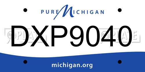 DXP9040 Michigan License Plate