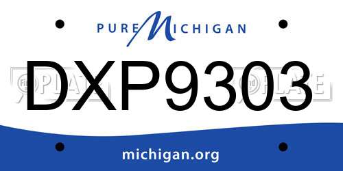 DXP9303 Michigan License Plate