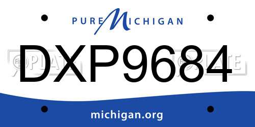 DXP9684 Michigan License Plate