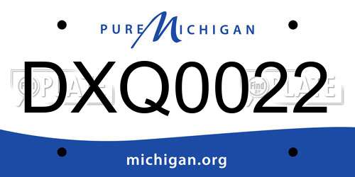 DXQ0022 Michigan License Plate