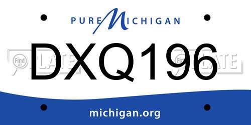 DXQ196 Michigan License Plate