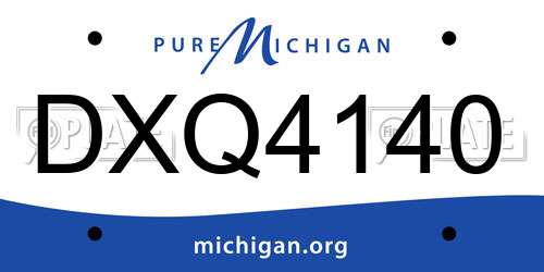 DXQ4140 Michigan License Plate
