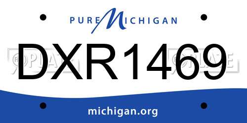 DXR1469 Michigan License Plate