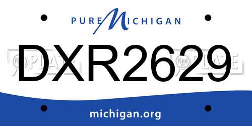 DXR2629 Michigan License Plate