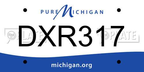 DXR317 Michigan License Plate