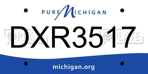 DXR3517 Michigan License Plate