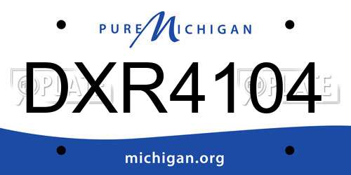 DXR4104 Michigan License Plate