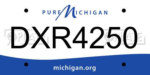 DXR4250 Michigan License Plate