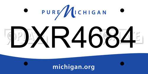DXR4684 Michigan License Plate