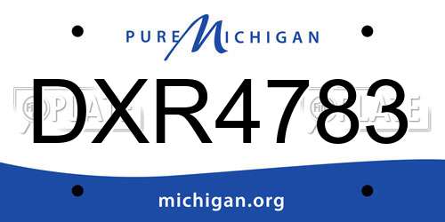 DXR4783 Michigan License Plate