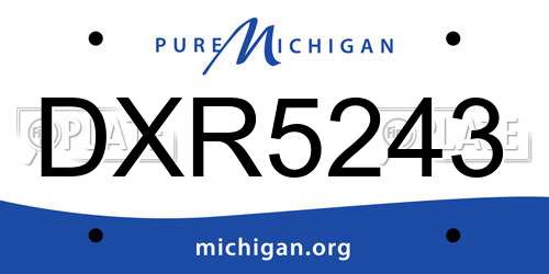 DXR5243 Michigan License Plate