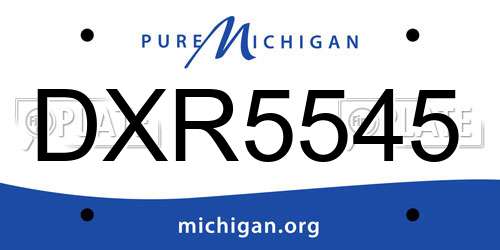 DXR5545 Michigan License Plate