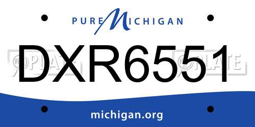 DXR6551 Michigan License Plate