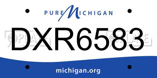 DXR6583 Michigan License Plate