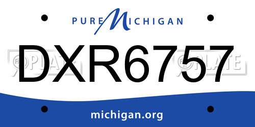 DXR6757 Michigan License Plate