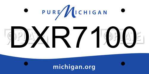 DXR7100 Michigan License Plate