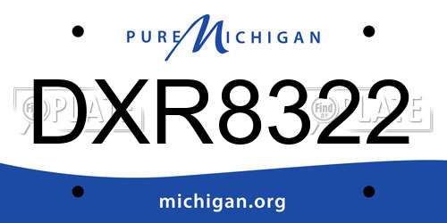 DXR8322 Michigan License Plate