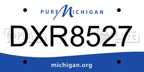 DXR8527 Michigan License Plate