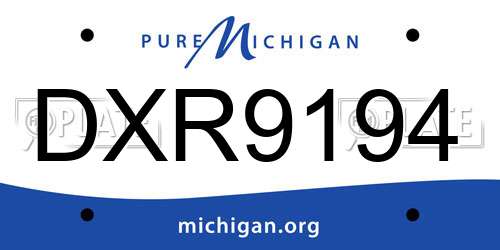 DXR9194 Michigan License Plate