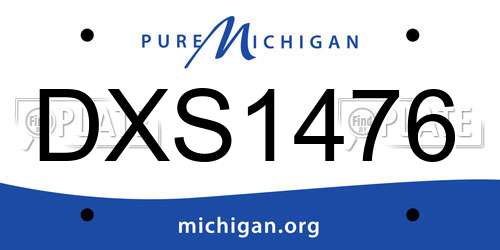 DXS1476 Michigan License Plate