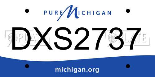 DXS2737 Michigan License Plate