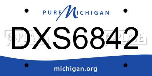DXS6842 Michigan License Plate
