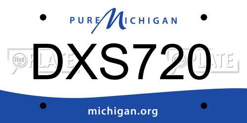 DXS720 Michigan License Plate