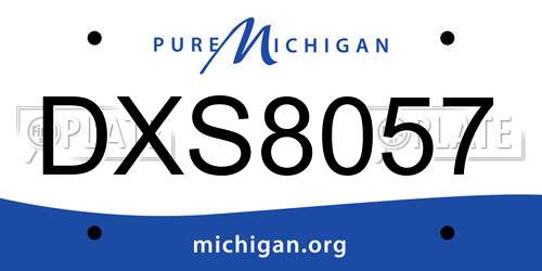DXS8057 Michigan License Plate