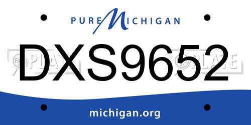 DXS9652 Michigan License Plate