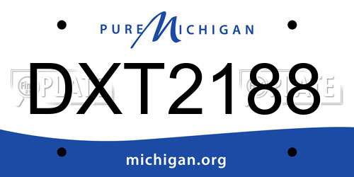 DXT2188 Michigan License Plate