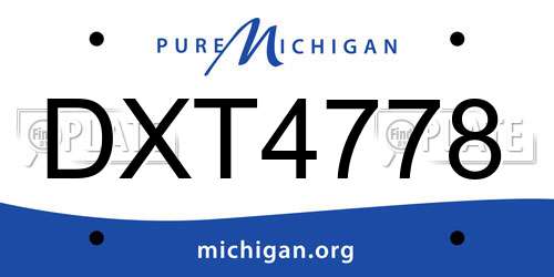 DXT4778 Michigan License Plate