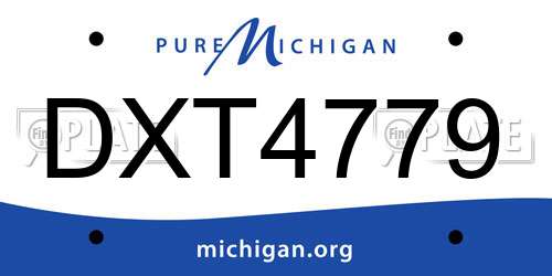 DXT4779 Michigan License Plate