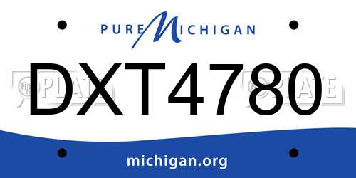 DXT4780 Michigan License Plate