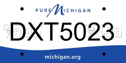 DXT5023 Michigan License Plate