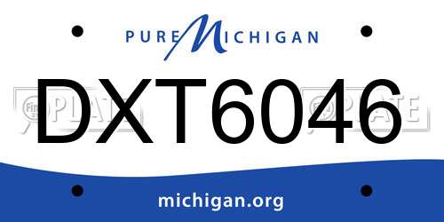 DXT6046 Michigan License Plate