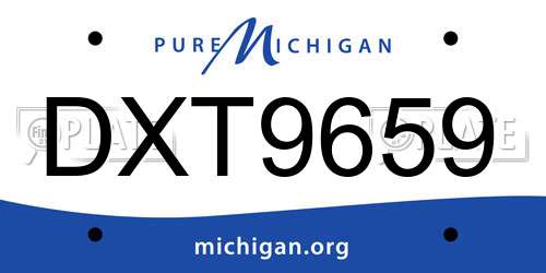 DXT9659 Michigan License Plate